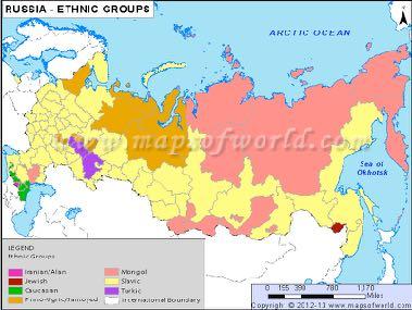 Popoli Presenza di molte etnie diverse 81% Russi (soprattutto nella Russia