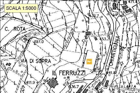 ELISUPERFICIE 06 - Panzano in Chianti (Codice: Gr. 06) Località: PANZANO IN CHIANTI Indirizzo: S.R. 222 CHIANTIGIANA Km 30,6 Strade di accesso: CHIANTIGIANA Coord.