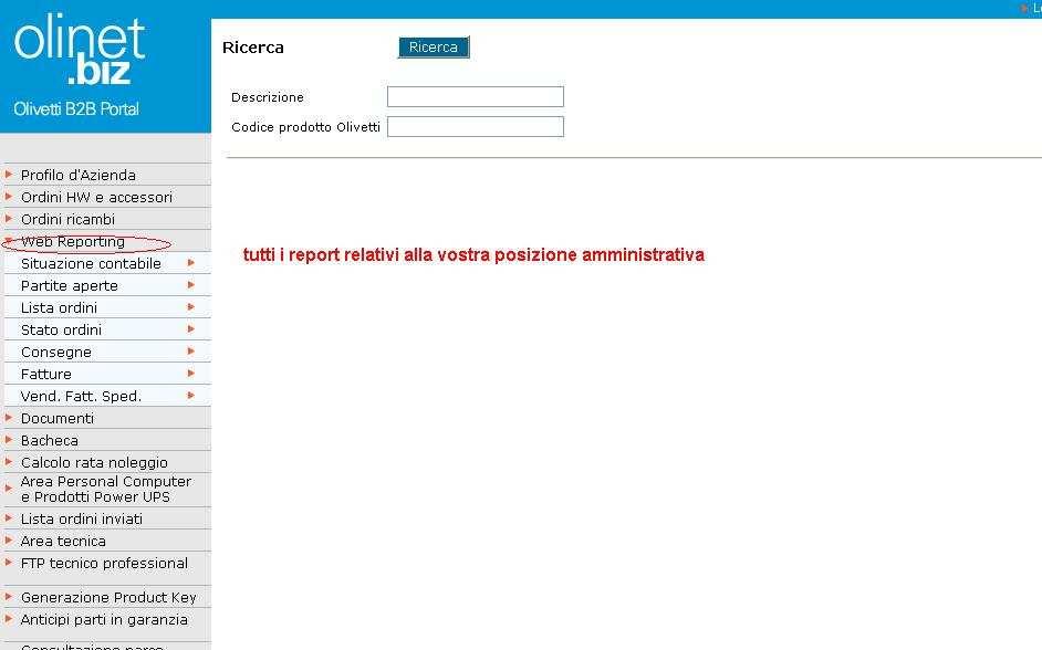 WEB REPORTING Permette di