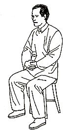 2. Presa di coscienza della postura corretta (lavoro sullo shen). In un primo momento postura abituale scorretta, poi posizione corretta per 4-5 volte.