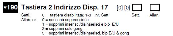 4) Digitare l indirizzo apparato 16 seguito dal tasto * e scegliere la tipologia di apparato 01= Consolle Alfanumerica 5) Assegnare il settore: 6) Se la centrale è divisa in più settori ripetere l