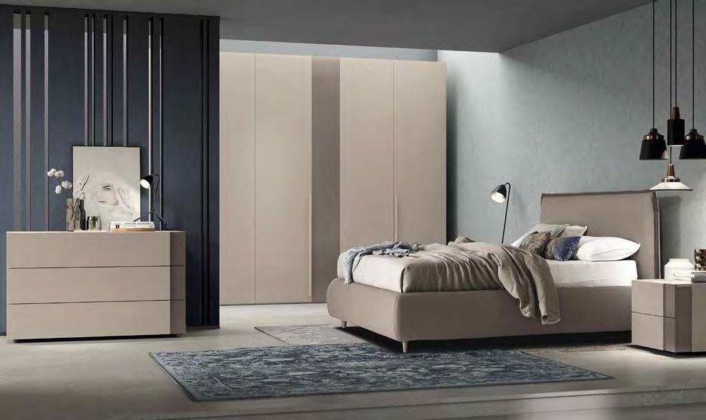 S.04 Gruppo SOUL: Canapa + Grigio Londra Letto EFFIGE: Similpelle