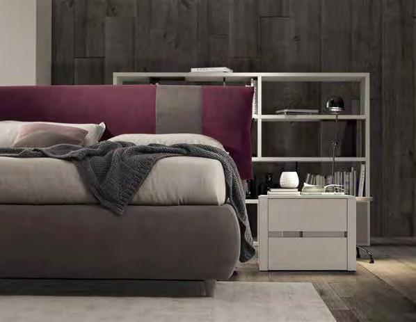 The defining feature of the Trend bedroom set is the top, set into the wide, honeycomb-core sides, creating a subtle contrast
