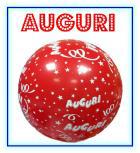 00 euro + iva "G220AUGURI" AUGURI GIGANTE 1,00 MT STAMPA SUL GLOBO Pallone gigante diametro 1,00 mt