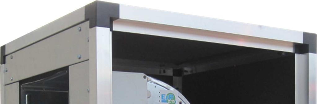 ESP30 E Estrattori direttamente accoppiati Versioni ESP30 E (versione standard) Telaio in tubolare di alluminio estruso Giunti d angolo in materiale plastico Pannellatura semplice in lamiera zincata