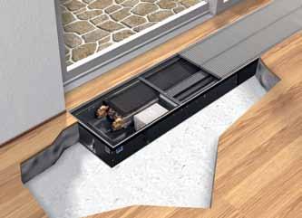 mod. KF > riscaldamento, raffrescamento, ventilazione Il convettore può essere incassato in pavimenti a massetto o galleggianti.
