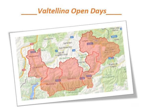 Formazione Valtellina Open Days Obiettivi: Far conoscere maggiormente agli operatori l offerta di tutto il territorio valtellinese, da proporre poi ai propri clienti Creare rete e momenti di