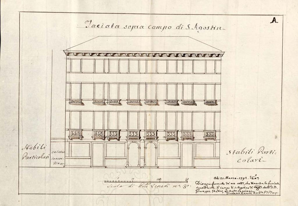 Giudici del piovego, 1792 Disegni richiesti da A. Tron "murer" per conto dei proprietari G.