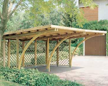 CARPORT CLASSICO SINGOLO, CON COPERTURA IN PERLINA e GUAINA cod.