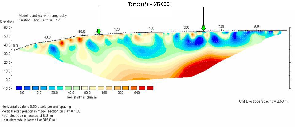 Tomografia ST2CD Spaziatura: 2m