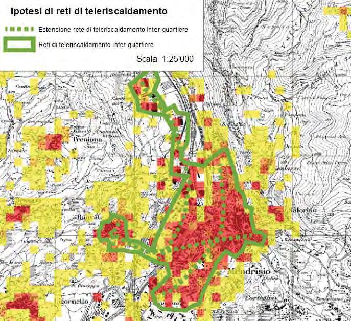 Il fabbisogno termico espresso dalle utenze di tipo commerciale, produttivo e residenziali localizzate sulla piana del Laveggio è pari a 32'700 MWh/anno (cfr. Tabella 64).