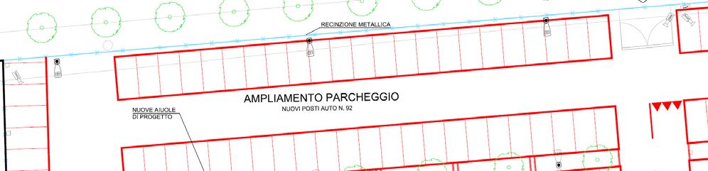 Figura 1: stralcio Tav. EA02: progetto planimetria Si specifica altresì che la modifica progettuale riduce la superficie di parcamento interessata dal presente ampliamento che passa da 10.