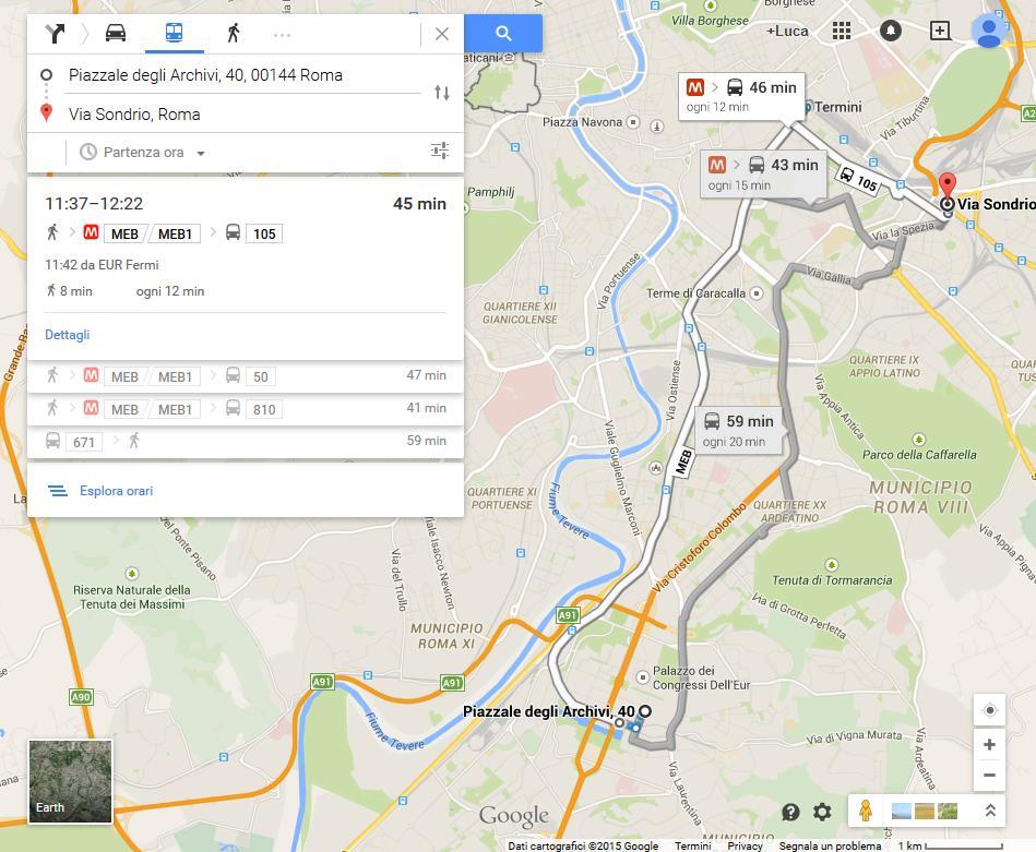 OPEN DATA: ESEMPI DI UTILIZZO/2 Google Transit Open data: rete del trasporto