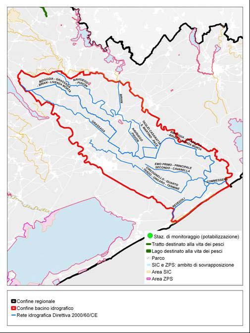 Nella figura 3.6 si rappresentano le aree protette del bacino Pianura tra Livenza e Piave. Figura 3.