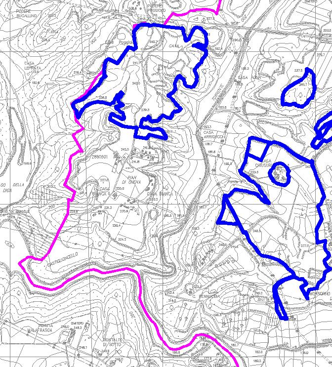 Area Pian di Chena e Casa Chiusuri La proposta di variante al Piano di Classificazione Acustica prevede l innalzamento alla Classe IV dell area di cava individuata in figura 3.2.