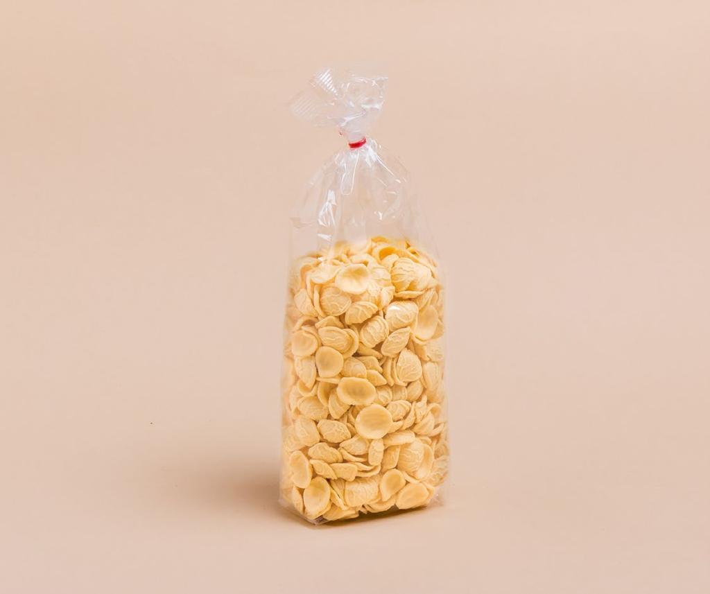 strati: 09 Codice referenza: LP 0054 Peso confezione: 500 g Cartoni strato: 07 Numero strati: 09 SEMOLINA ORECCHIETTE