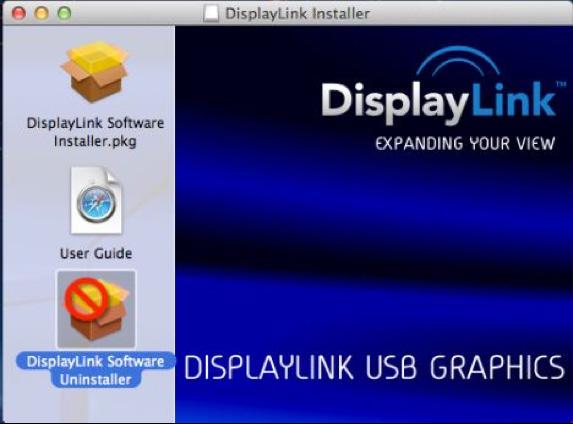 1. Aprire il driver e fare clic su DisplayLink Software Uninstaller