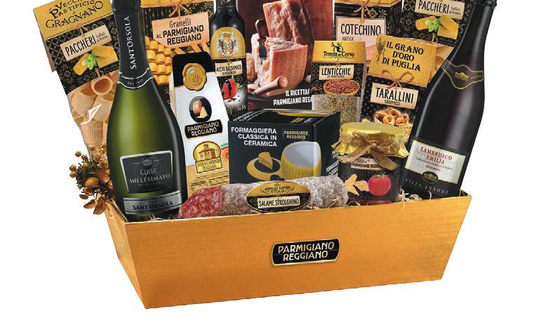 - 185 g 1 Aceto balsamico IGP di Modena Diamante Nero - 250 ml Complemento d arredo color oro con manici 1 Formaggiera a forma di parmigiano reggiano 1 Ricettario del Consorzio Parmigiano Reggiano 1