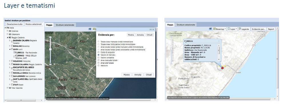 caratterizzanti il patrimonio, gestibili attraverso appositi layer cartografici (ad esempio catasto, geografia e fabbricati), creando in tal modo una banca dati informatizzata e Georefenziale.