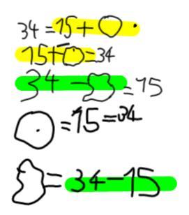 2015/16 Approccio all aritmetica in una prospettiva prealgebrica 67 1022. Alexandra: È la somma tra il numero 1023.