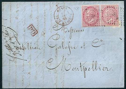 Da Genova a Montpellier 21 maggio 1864, 2 porto per la Francia fino a destino.