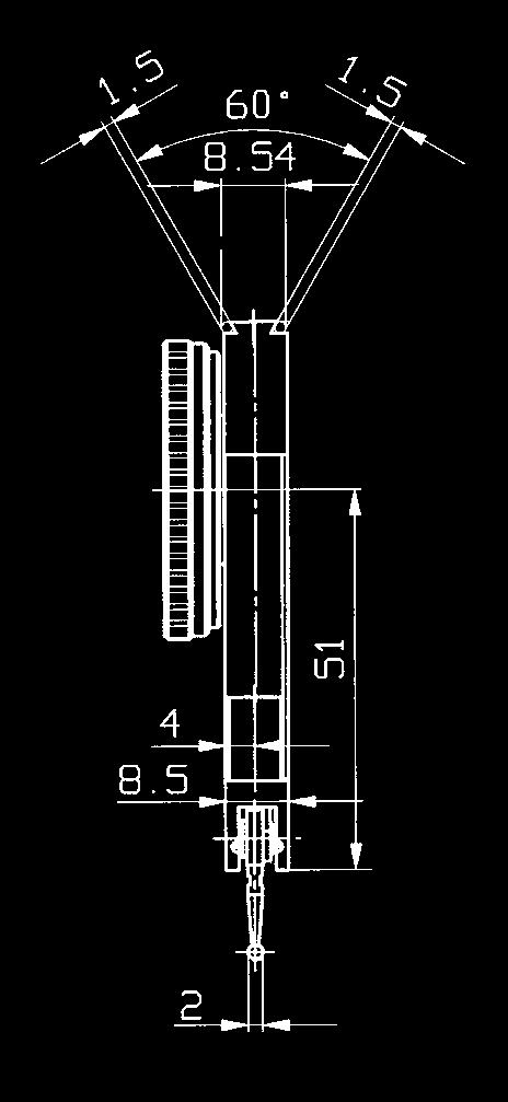 Dial diameter 32 lever, length 12.8. Dimension and accuracy according to DIN 2270B.