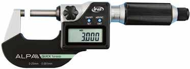 IP65 Fast digital micrometer Accuracy B C D L BA02025 0 25 ± 0,001 6 25 3 34,5 Micrometro digitale IP65 con avanzamento rapido. Risoluzione 0,001.