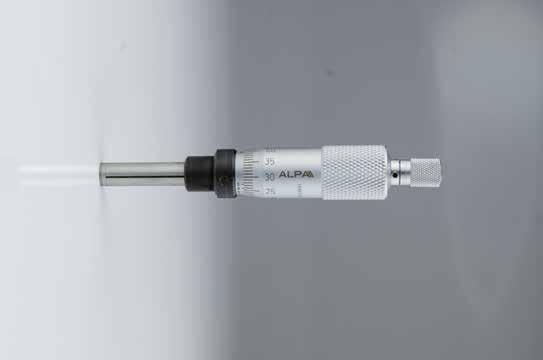 Micrometer head 0-25 A D L BB1856,5A 0 25 17,5 ø 6,5 113 Type Contatto di misura piatto al carburo tungsteno - Flat & Carbide measuring face Testine micrometriche corsa 0-25.