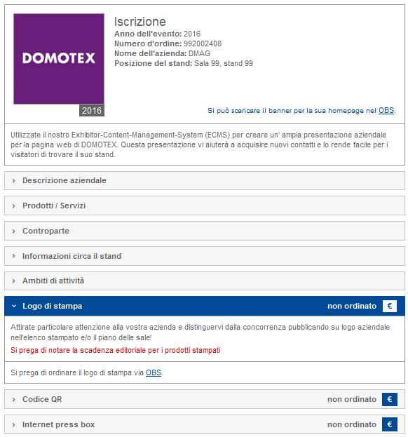 3. Servizi aggiuntivi nel sistema ECMS (prodotti con costi aggiuntivi) Oltre all inserzione base, che è coperta dal contributo marketing, c è un numero di possibilità di commercializzazione che