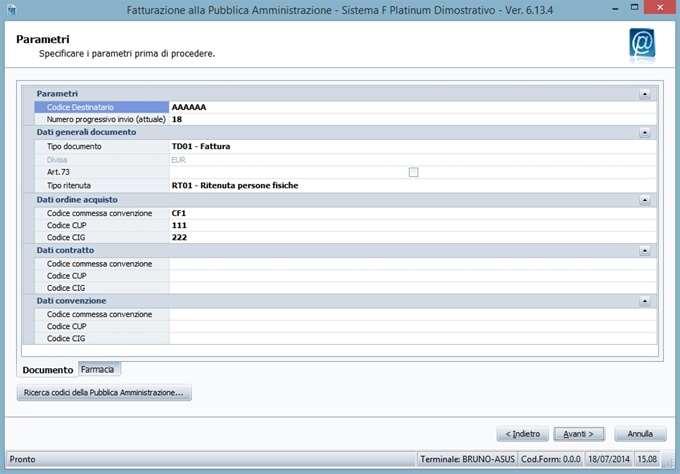 selezionato e da configurare di volta in volta.