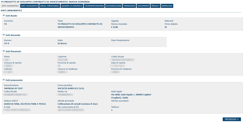 CRONOPROGRAMMA: sezione per l inserimento degli importi di spesa e di apporto delle risorse necessarie alla copertura del piano suddivisi per anno.