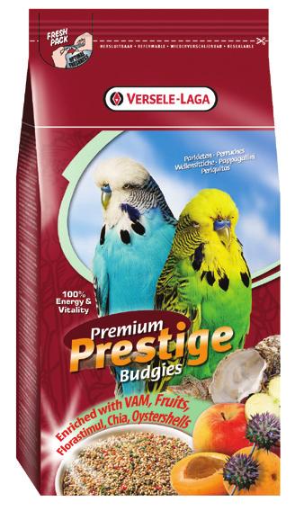 Cocorite Premium Miscela Premium per pappagallini ondulati con 13% di miglio bianco e 2% di chia.