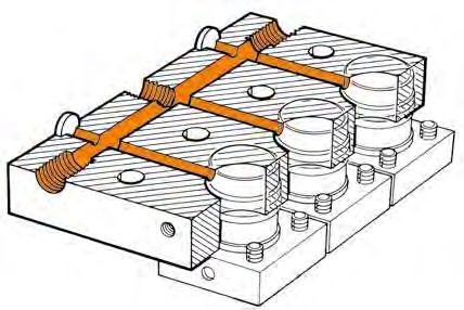 Il lardone di bloccaggio viene avvitato insieme con un distanziale direttamente sulla tavola o sul punzone della pressa.