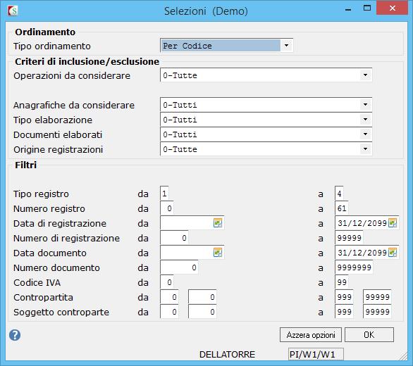 La videata è composta da due TAB: Operazioni attive e Operazioni passive Il programma presenta tutti i movimenti IVA che abbiano un