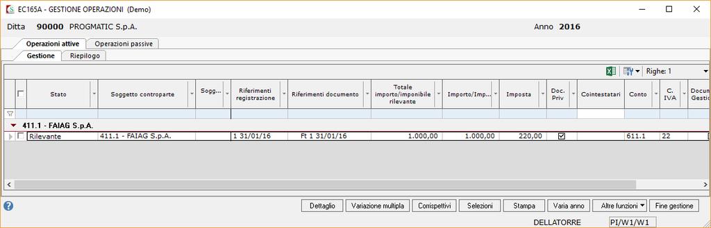 Vengono già automaticamente esclusi i movimenti che abbiano un codice IVA non rilevante.