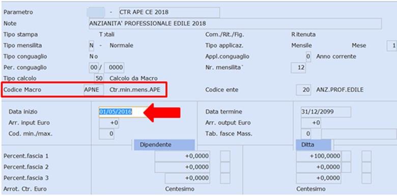 Modificare la descrizione inserendo il riferimento all'anno 2018: al campo <Codice Macro> inserire APNE;