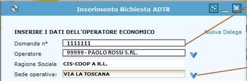 Passo 2. Richiesta Registrazione Ricavi Scegliere l Operatore. Un dichiarante può avere deleghe più operatori economici. PAOLO ROSSI S.RL. Un dichiarante può avere deleghe per più operatori economici.