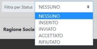 Accesso ed utilizzo del portale web: Filtri di caricamento In «Vendite» è possibile impostare: un periodo di valutazione uno Status del