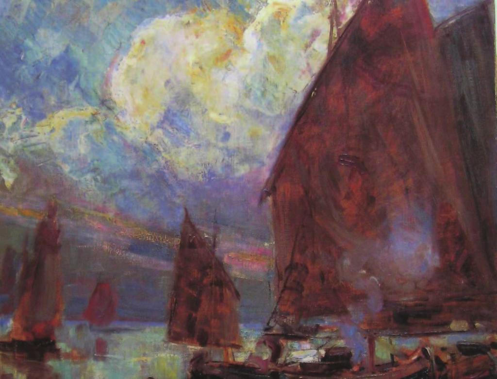 Barche in laguna, 1908 Olio su tela
