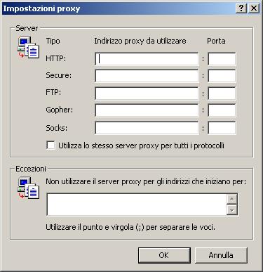 Proxy /IP Le impostazioni sui Client (Internet Explorer) (cont.