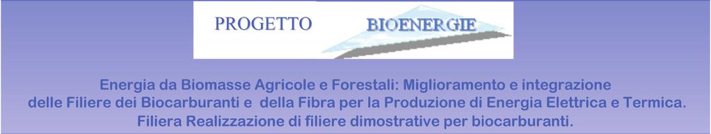 Sostenibilità delle filiere agroenergetiche da colture oleaginose PROGETTO Energia da Biomasse Agricole e Forestali: Miglioramento e integrazione delle Filiere dei Biocarburanti e della Fibra per la