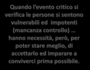 Quando l evento critico si verifica le persone si