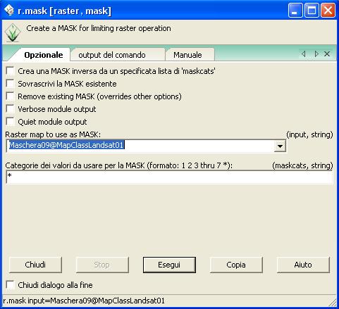 r.mask Raster che delimita
