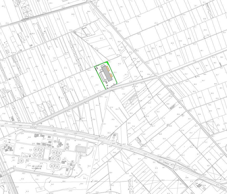 Stralcio topografico, cartografia 1:5000, Provincia di Napoli La zona in esame è ubicata ad una quota di circa 23 m s.l.m., in un area pianeggiante ove non sono stati registrati segni ascrivibili a fenomeni d instabilità del territorio.