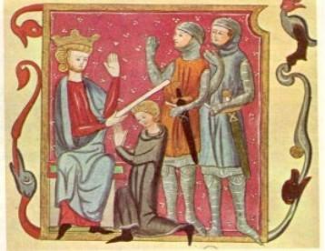 U1 Il Basso Medioevo: i cavalieri Cerimonia dell'investitura Connotazione guerriera Consegna della spada Colpo sulla guancia