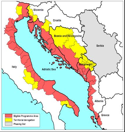 Ambito territoriale Territori ammissibili Italia: province di: Pescara, Chieti, Teramo (Abruzzo), Ferrara, Forlì-Cesena, Rimini, Ravenna (Emilia-Romagna), Trieste, Gorizia, Udine, (Friuli Venezia