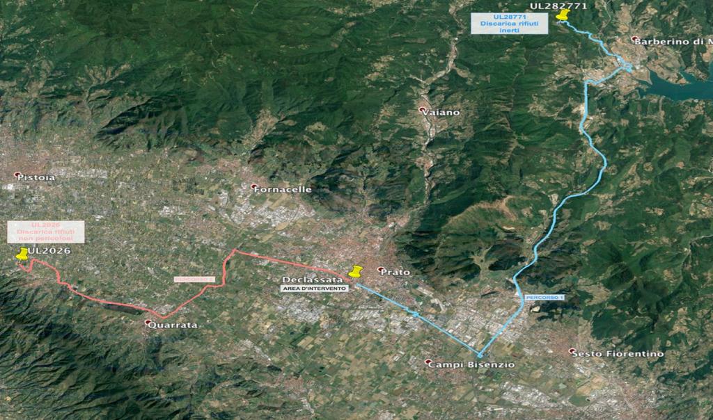 Movimenti terra Discariche per il conferimento di materiale Sono state individuate attraverso il SIRA (Sistema Informativo Regionale Ambientale della Toscana), gestito dall ARPAT e dalla Regione