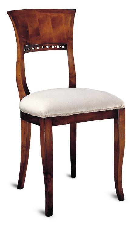 sedile imbottito con stoffa TPA 6077-06 oppure a scelta da catalogo Sedia in tinta noce o al campione con