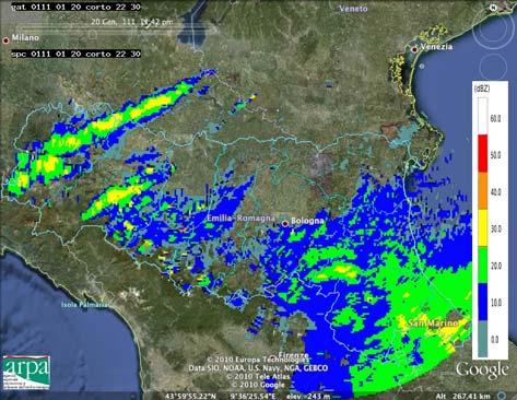 Questi fenomeni si esauriscono nelle 02:00 UTC sulle province di Parma e Piacenza e si indeboliscono fortemente sulla Regione