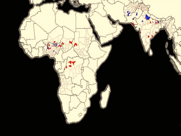 Distretti in cui è presente il poliovirus di tipo 1 Distretti in cui è presente il